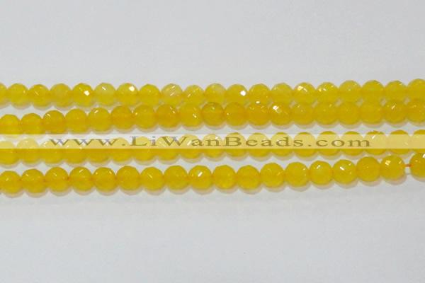 CAG8604 15.5 inches 12mm faceted round yellow agate gemstone beads