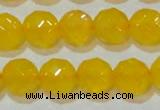 CAG8605 15.5 inches 14mm faceted round yellow agate gemstone beads