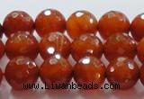 CAG866 15.5 inches faceted round 14mm agate gemstone beads