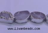 CAG8660 7.5 inches 13*18mm freeform silver plated druzy agate beads