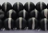 CAG8691 15.5 inches 8mm round matte tibetan agate gemstone beads