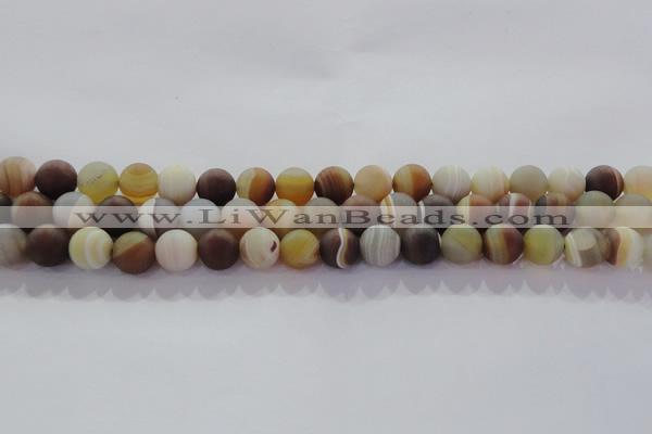 CAG8726 15.5 inches 8mm round matte madagascar agate beads