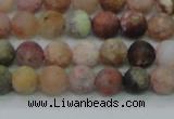 CAG8745 15.5 inches 4mm round matte rainbow agate beads