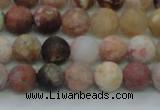 CAG8746 15.5 inches 6mm round matte rainbow agate beads