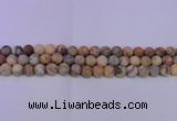 CAG8890 15.5 inches 4mm round matte crazy lace agate beads