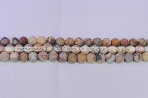 CAG8893 15.5 inches 10mm round matte crazy lace agate beads