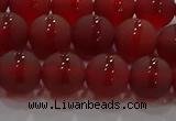 CAG8902 15.5 inches 8mm round matte red agate beads wholesale