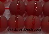 CAG8904 15.5 inches 12mm round matte red agate beads wholesale