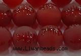 CAG8908 15.5 inches 8mm round matte red agate beads wholesale