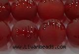 CAG8909 15.5 inches 10mm round matte red agate beads wholesale