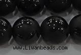 CAG8927 15.5 inches 10mm round matte black agate beads wholesale