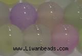 CAG8934 15.5 inches 12mm round matte colorful agate beads wholesale