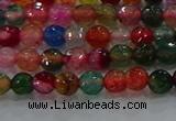 CAG8940 15.5 inches 4mm faceted round fire crackle agate beads