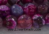 CAG8942 15.5 inches 8mm faceted round fire crackle agate beads