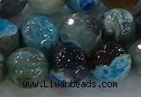 CAG8944 15.5 inches 8mm faceted round fire crackle agate beads