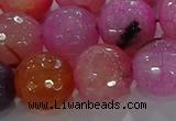 CAG8968 15.5 inches 16mm faceted round fire crackle agate beads