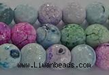 CAG8979 15.5 inches 6mm faceted round fire crackle agate beads