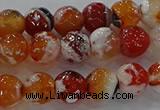 CAG9015 15.5 inches 8mm faceted round fire crackle agate beads