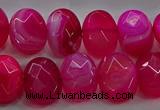 CAG9044 15.5 inches 12*16mm faceted oval line agate beads