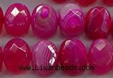 CAG9050 15.5 inches 13*18mm faceted oval line agate beads