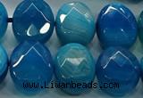 CAG9057 15.5 inches 15*20mm faceted oval line agate beads