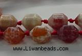 CAG9064 15.5 inches 10*14mm nuggets fire crackle agate beads