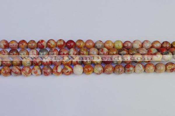 CAG9102 15.5 inches 8mm round red crazy lace agate beads