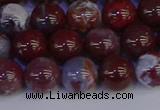 CAG9123 15.5 inches 10mm round red lightning agate beads