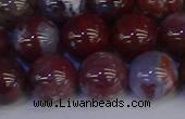 CAG9125 15.5 inches 14mm round red lightning agate beads