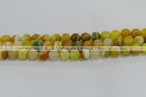 CAG9166 15.5 inches 12mm round line agate beads wholesale