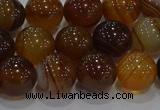 CAG9195 15.5 inches 10mm round line agate gemstone beads