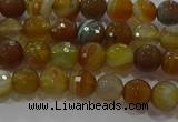 CAG9212 15.5 inches 6mm faceted round line agate gemstone beads