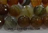 CAG9214 15.5 inches 10mm faceted round line agate gemstone beads