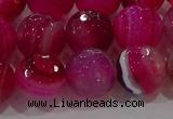 CAG9243 15.5 inches 12mm faceted round line agate beads wholesale