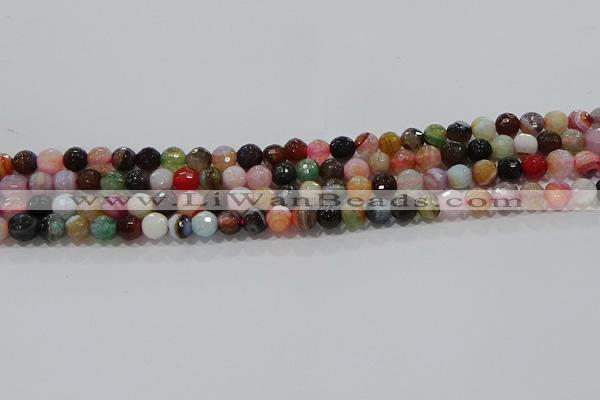 CAG9249 15.5 inches 6mm faceted round line agate beads wholesale