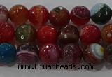 CAG9264 15.5 inches 8mm faceted round line agate beads wholesale