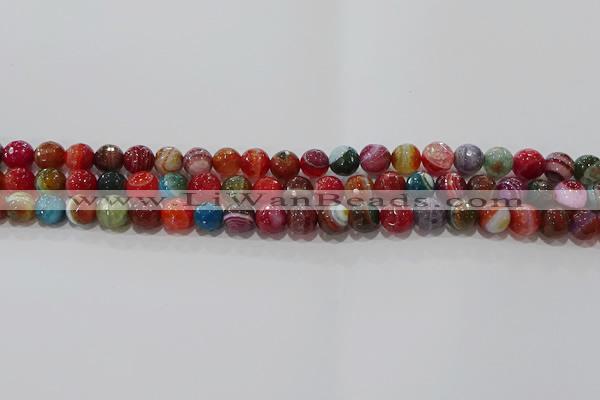 CAG9264 15.5 inches 8mm faceted round line agate beads wholesale