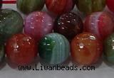 CAG9266 15.5 inches 12mm faceted round line agate beads wholesale