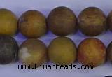 CAG9285 15.5 inches 14mm round matte ocean jasper beads wholesale