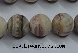 CAG9294 15.5 inches 12mm round matte Mexican crazy lace agate beads