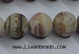 CAG9295 15.5 inches 14mm round matte Mexican crazy lace agate beads