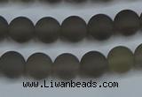 CAG9312 15.5 inches 8mm round matte grey agate beads wholesale