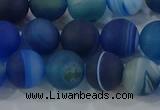 CAG9333 15.5 inches 10mm round matte line agate beads wholesale