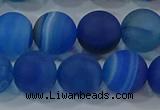 CAG9334 15.5 inches 12mm round matte line agate beads wholesale