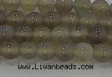 CAG9343 15.5 inches 6mm round matte grey agate beads wholesale