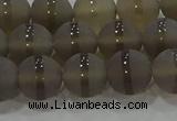 CAG9345 15.5 inches 10mm round matte grey agate beads wholesale