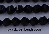 CAG9351 15.5 inches 6mm faceted nuggets black agate beads