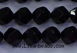 CAG9352 15.5 inches 8mm faceted nuggets black agate beads