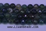 CAG9360 15.5 inches 4mm faceted round moss agate beads wholesale