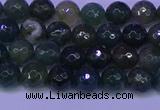 CAG9361 15.5 inches 6mm faceted round moss agate beads wholesale